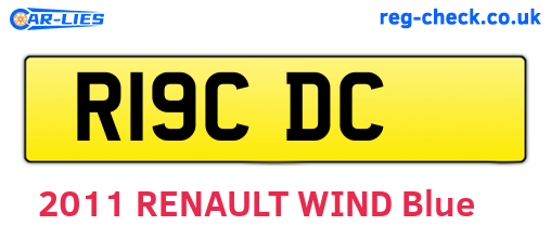 R19CDC are the vehicle registration plates.