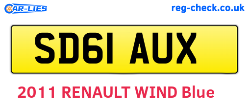 SD61AUX are the vehicle registration plates.