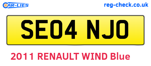 SE04NJO are the vehicle registration plates.