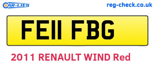 FE11FBG are the vehicle registration plates.