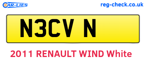 N3CVN are the vehicle registration plates.