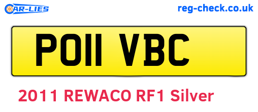 PO11VBC are the vehicle registration plates.