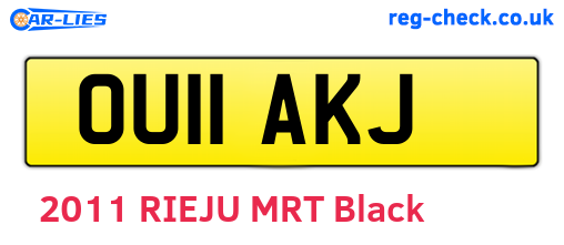 OU11AKJ are the vehicle registration plates.