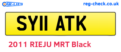 SY11ATK are the vehicle registration plates.