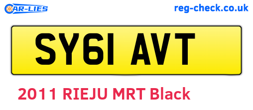 SY61AVT are the vehicle registration plates.