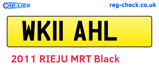 WK11AHL are the vehicle registration plates.