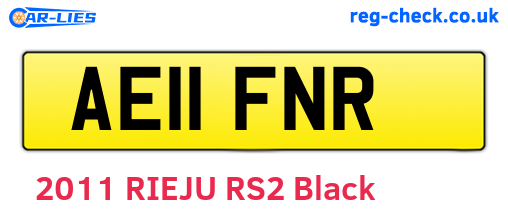 AE11FNR are the vehicle registration plates.