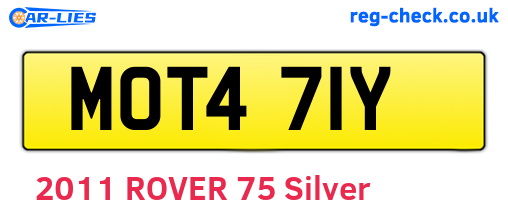MOT471Y are the vehicle registration plates.