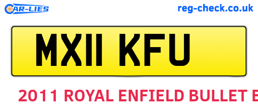 MX11KFU are the vehicle registration plates.