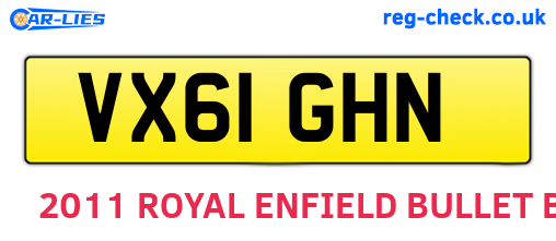 VX61GHN are the vehicle registration plates.