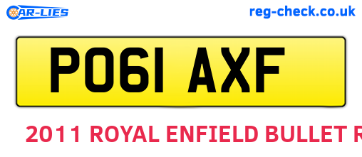 PO61AXF are the vehicle registration plates.