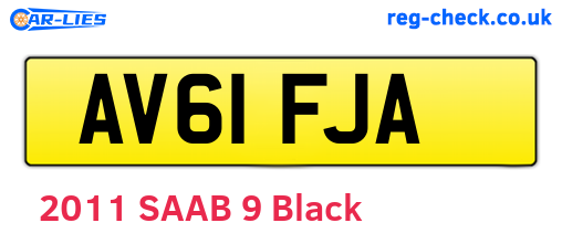 AV61FJA are the vehicle registration plates.