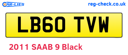 LB60TVW are the vehicle registration plates.