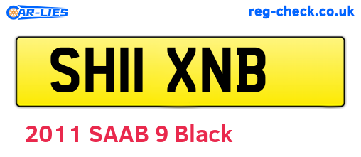 SH11XNB are the vehicle registration plates.
