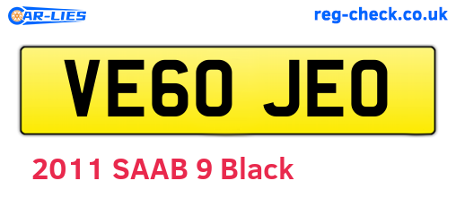 VE60JEO are the vehicle registration plates.