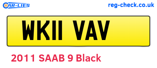 WK11VAV are the vehicle registration plates.