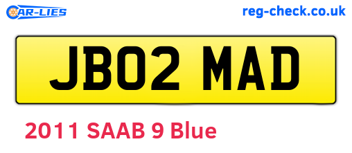 JB02MAD are the vehicle registration plates.