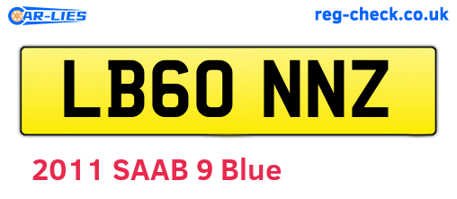 LB60NNZ are the vehicle registration plates.
