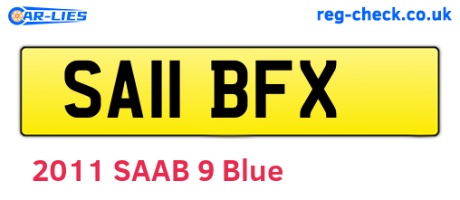 SA11BFX are the vehicle registration plates.