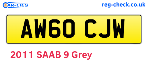 AW60CJW are the vehicle registration plates.