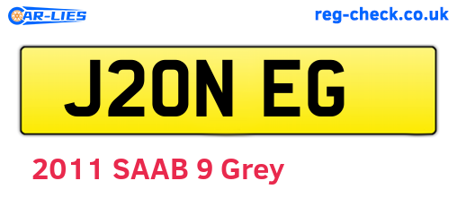 J20NEG are the vehicle registration plates.