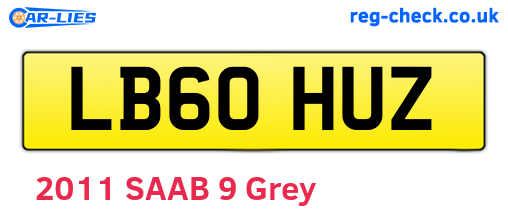 LB60HUZ are the vehicle registration plates.