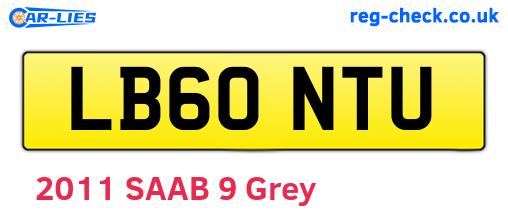 LB60NTU are the vehicle registration plates.