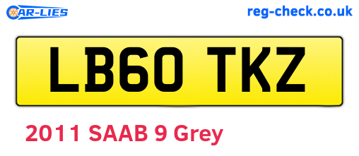 LB60TKZ are the vehicle registration plates.