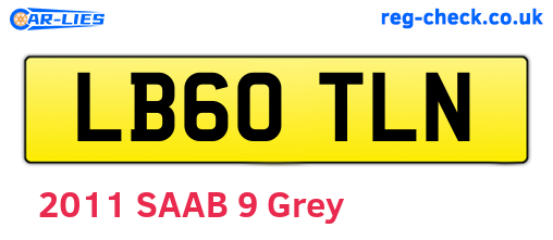 LB60TLN are the vehicle registration plates.