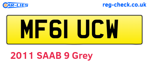 MF61UCW are the vehicle registration plates.