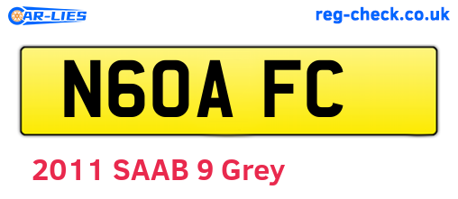 N60AFC are the vehicle registration plates.