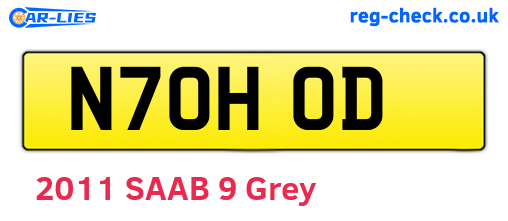 N70HOD are the vehicle registration plates.
