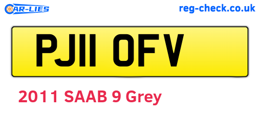 PJ11OFV are the vehicle registration plates.