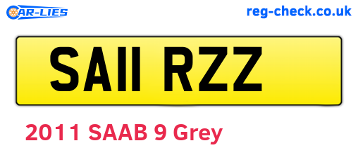SA11RZZ are the vehicle registration plates.