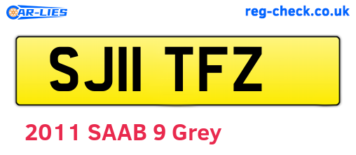 SJ11TFZ are the vehicle registration plates.