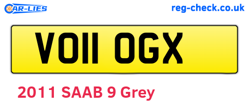 VO11OGX are the vehicle registration plates.