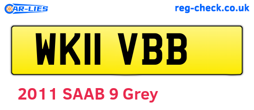 WK11VBB are the vehicle registration plates.