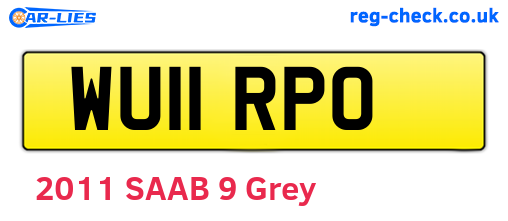 WU11RPO are the vehicle registration plates.