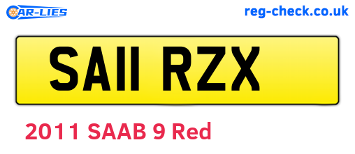 SA11RZX are the vehicle registration plates.