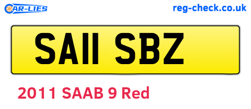SA11SBZ are the vehicle registration plates.