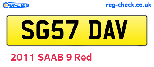 SG57DAV are the vehicle registration plates.
