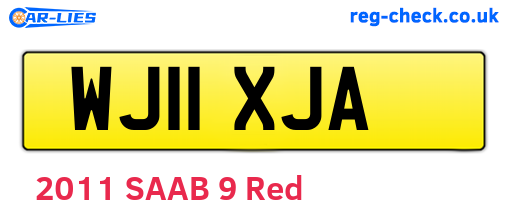 WJ11XJA are the vehicle registration plates.