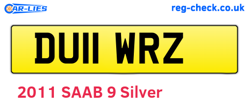 DU11WRZ are the vehicle registration plates.