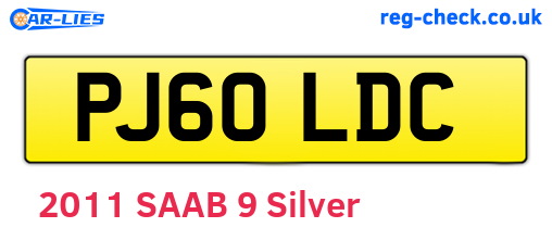 PJ60LDC are the vehicle registration plates.
