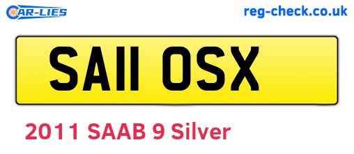 SA11OSX are the vehicle registration plates.