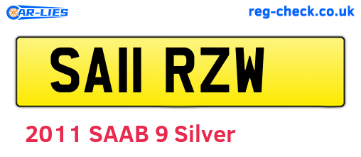 SA11RZW are the vehicle registration plates.