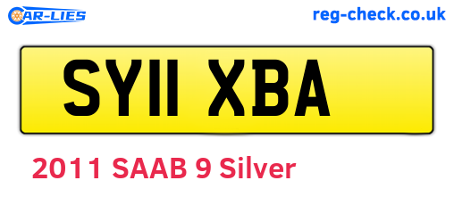 SY11XBA are the vehicle registration plates.