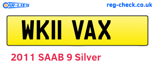 WK11VAX are the vehicle registration plates.