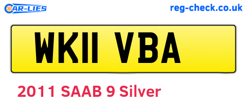 WK11VBA are the vehicle registration plates.