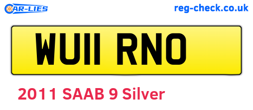 WU11RNO are the vehicle registration plates.